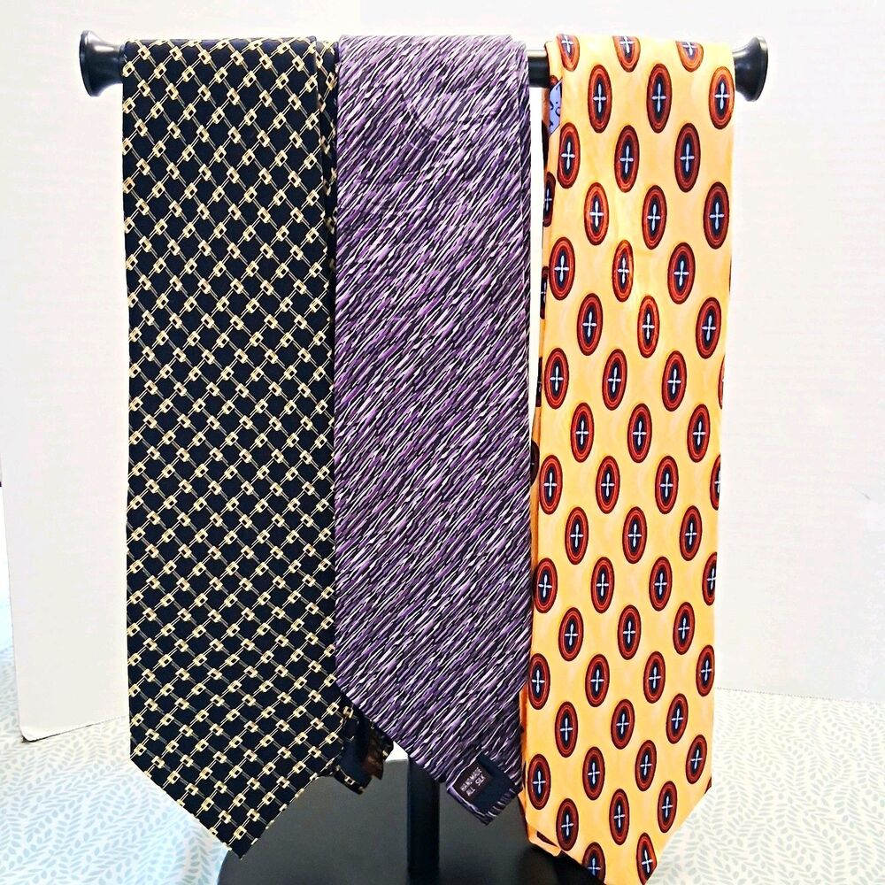 J.Z. Richards Umberto Bossi Museum Artifacts Men's Silk Tie Lot 3 Geometric EUC